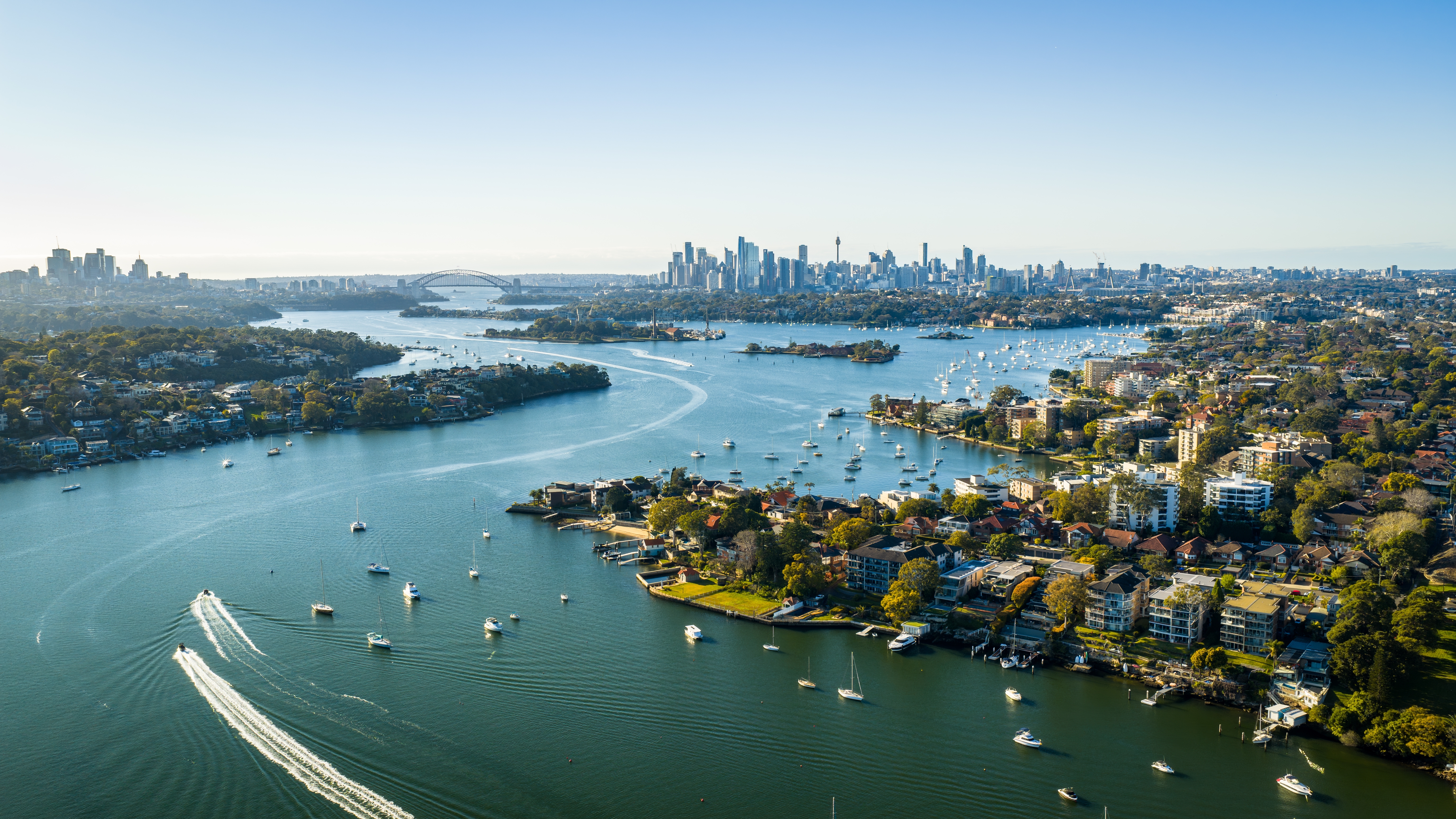 Urban View Of Sydney, Parramatta River, And Hunters Hill, Australia Large