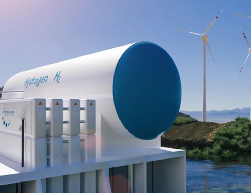 Hydrogen Tank Beside Water