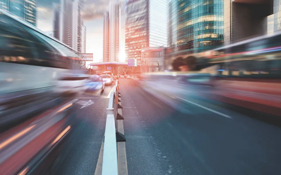 Traffic In A City Soft Focus Long Exposure