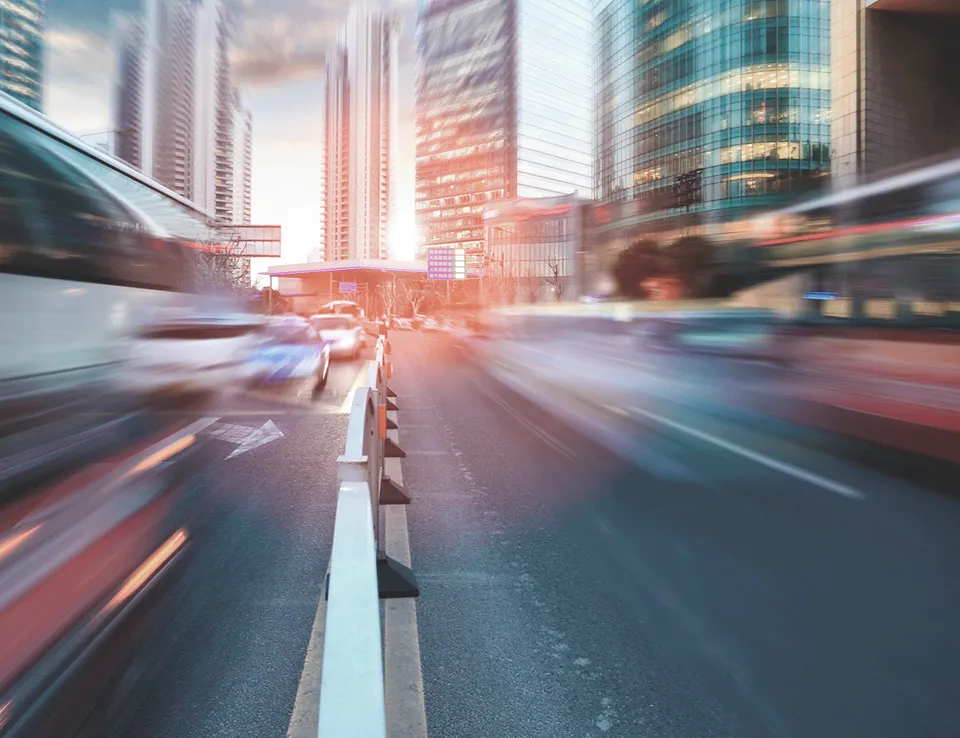 Traffic In A City Soft Focus Long Exposure