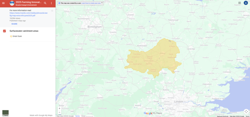 Catchment area map