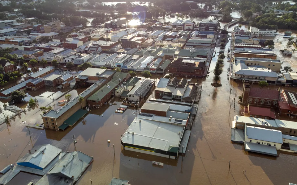 Lismore City In Flood At Sunset