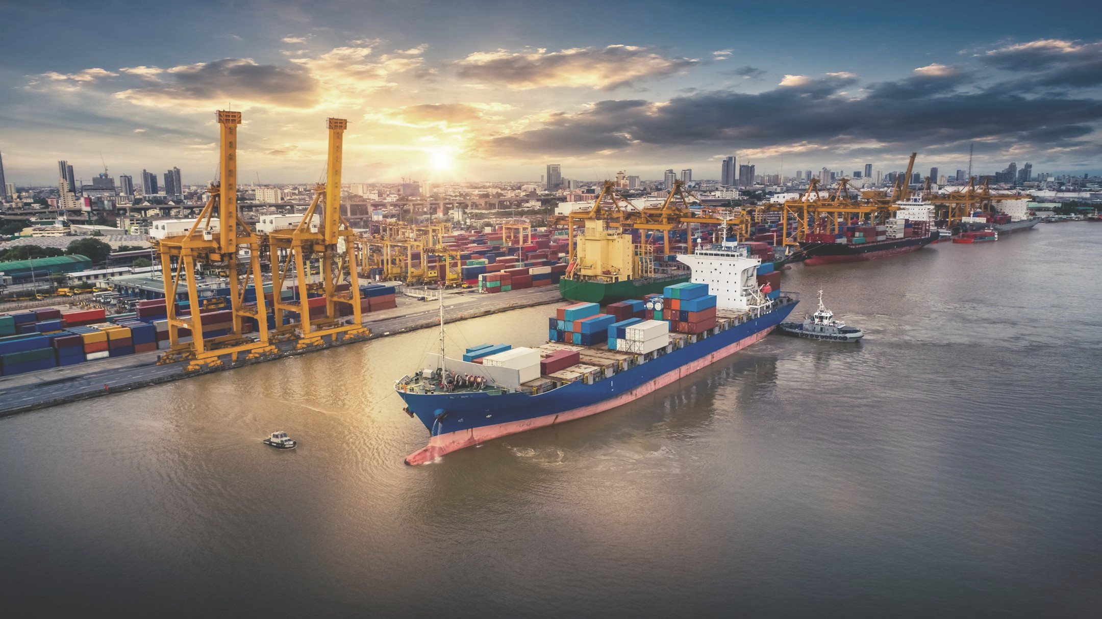 Containter Ship Near Shipyard (1)