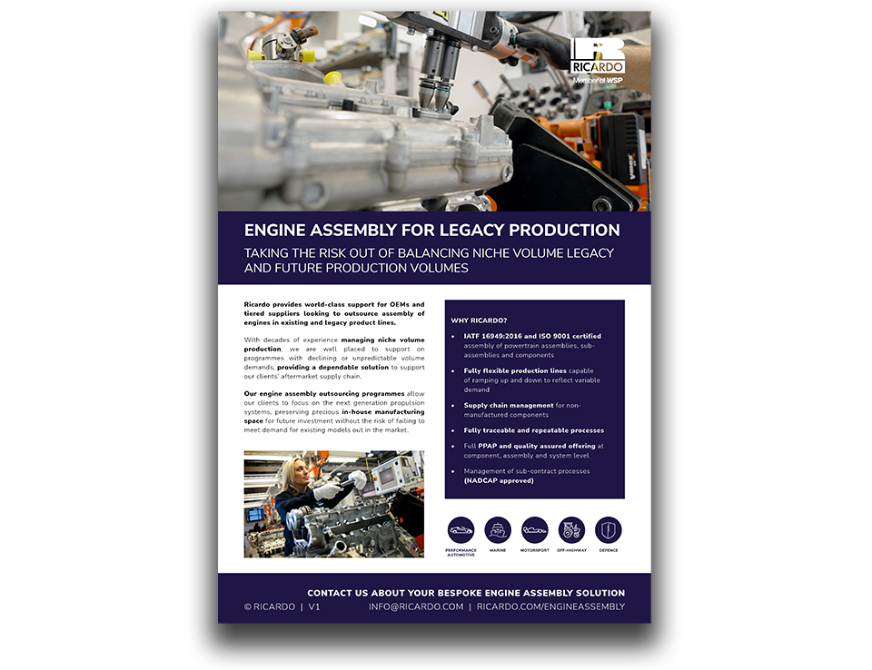 Engine Assembly For Legacy Production Flyer