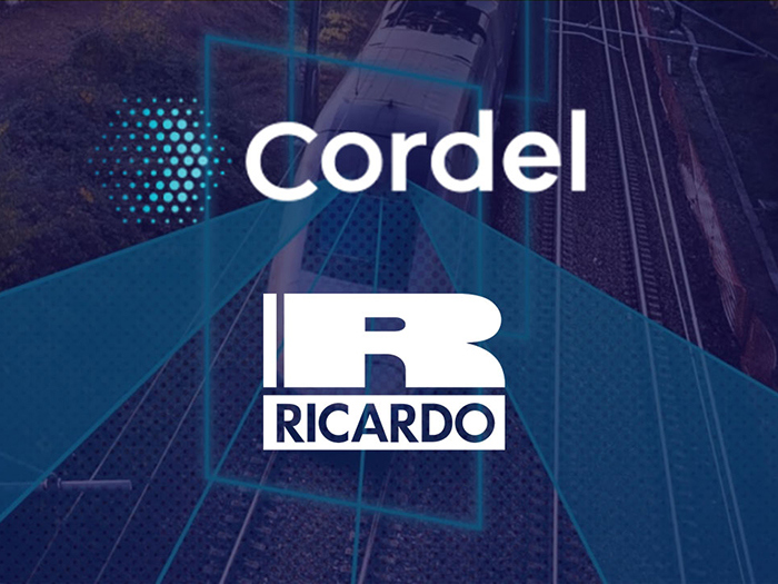 Cordel and Ricardo logos over a picture of a train with Lidar on it