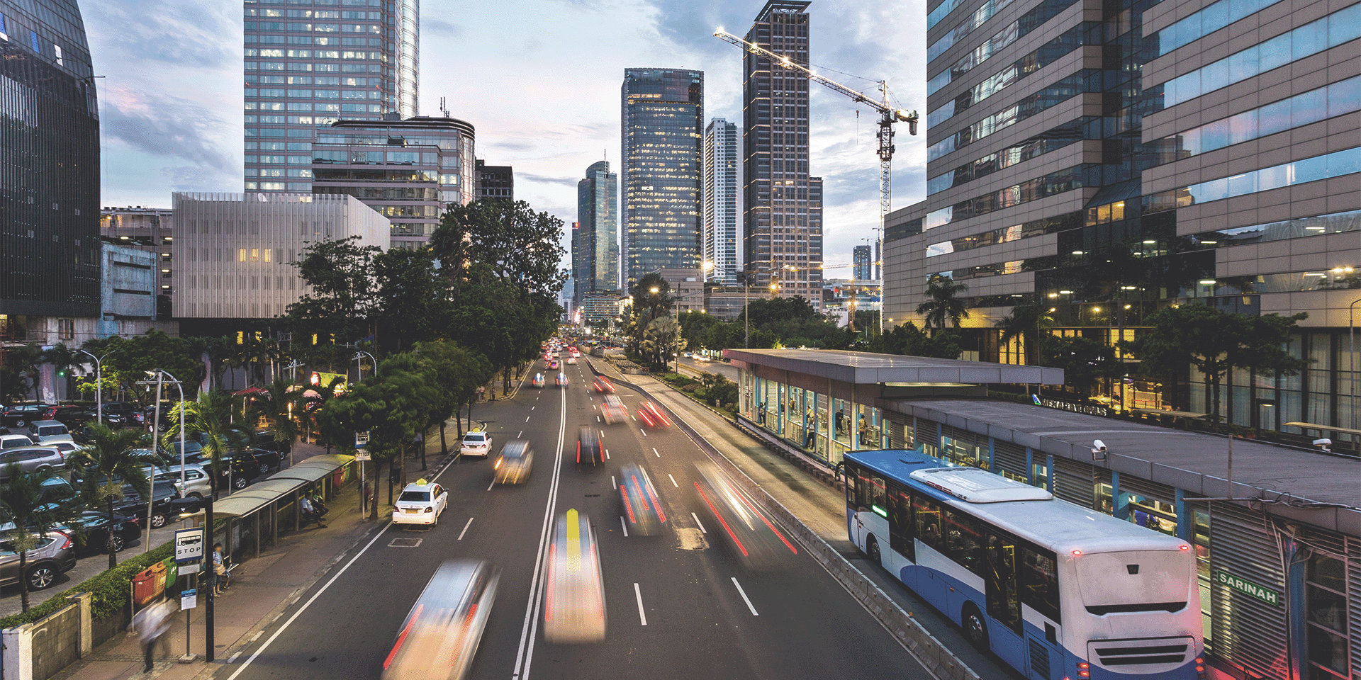 Bus City Blurred Traffic Urban Mobility