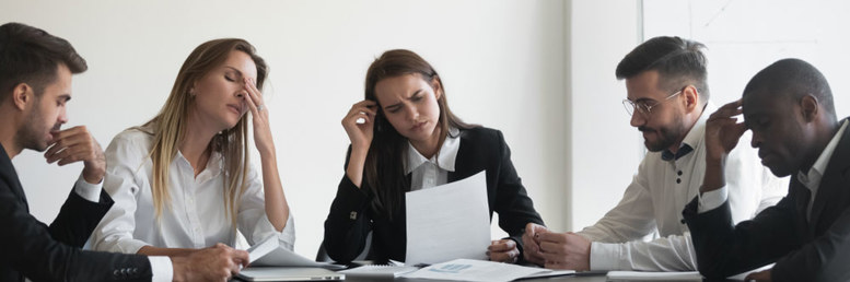 Confused business people