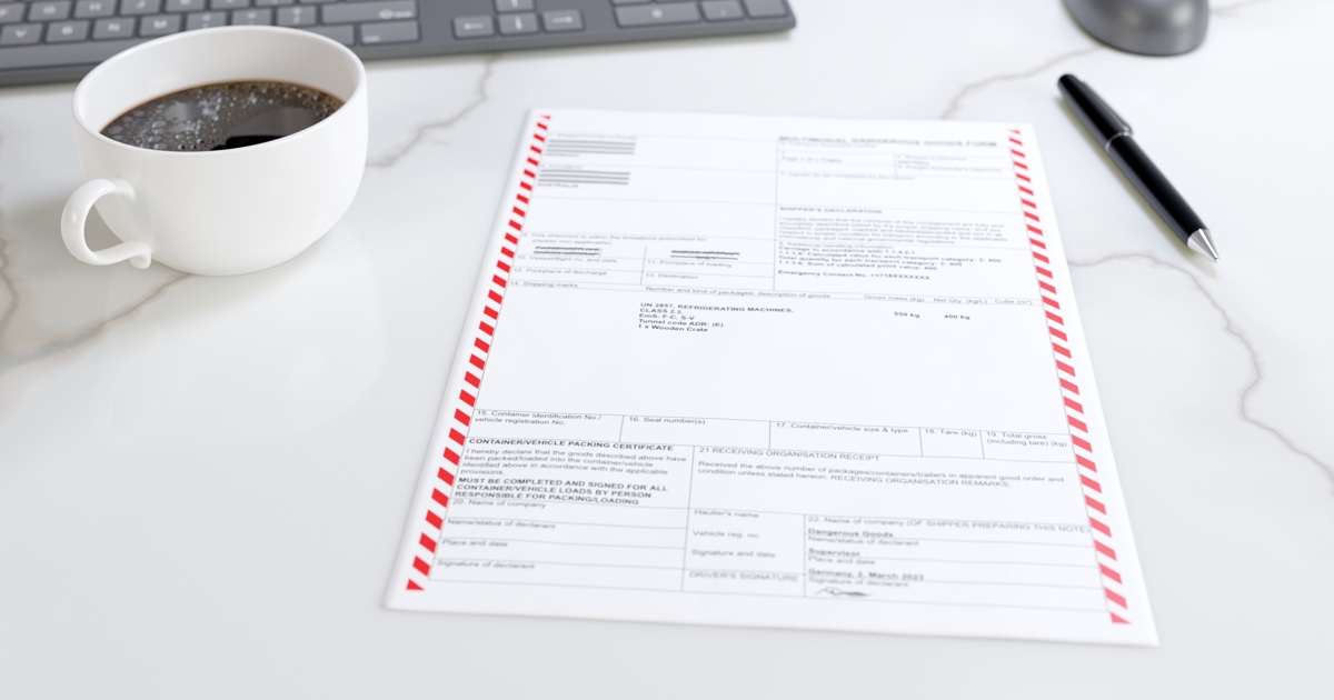 Guide to completing Dangerous Goods Notes (DGN)