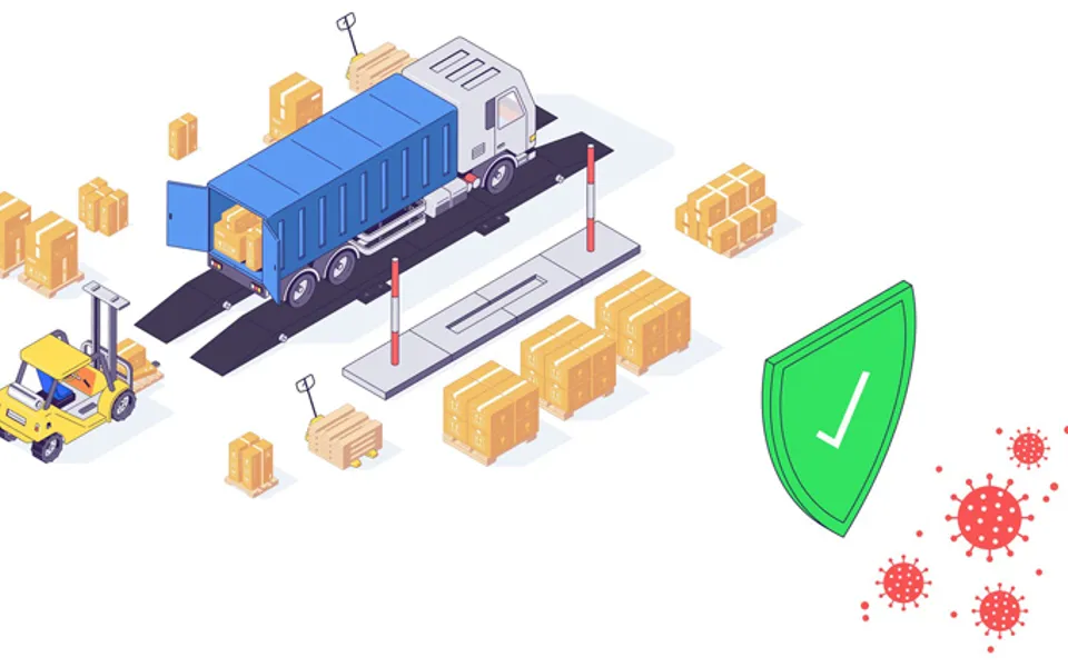 Unloading Boxes From Truck Using Forklift