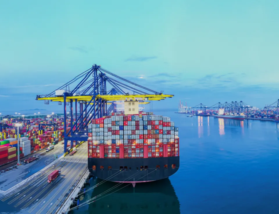 Maritime Sector cargo ship at port