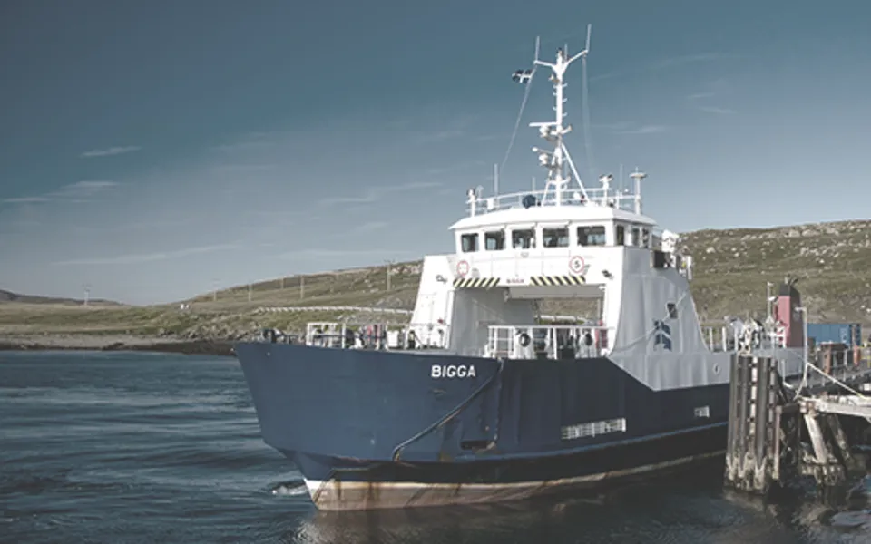 Shetlands Ferry At Port