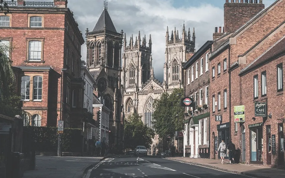 Town With Cathedral In Background