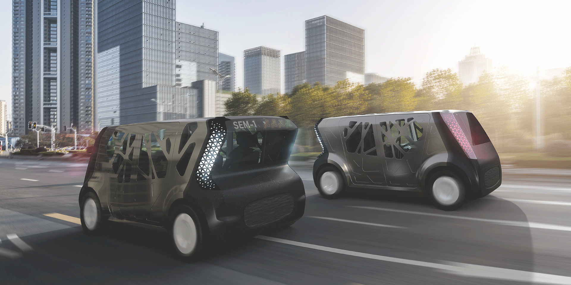 Steel E-Motive autonomous vehicles on the road