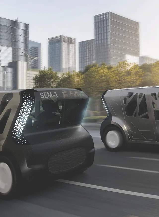 Steel Emotive Autonomous Vehicles On The Road