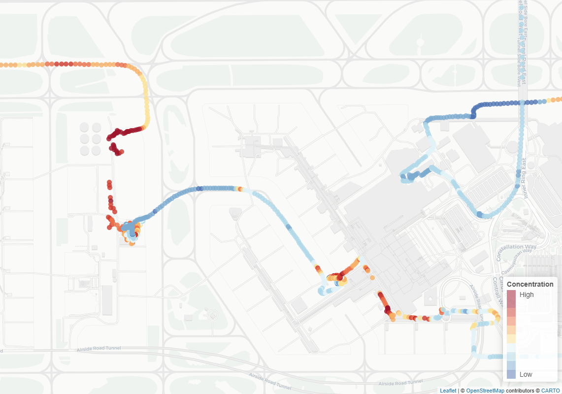 Map Of Ambient UFP Work At Heathrow