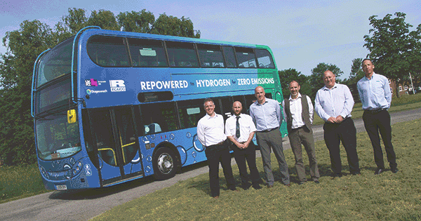 Bus repowered with hydrogen fuel cells