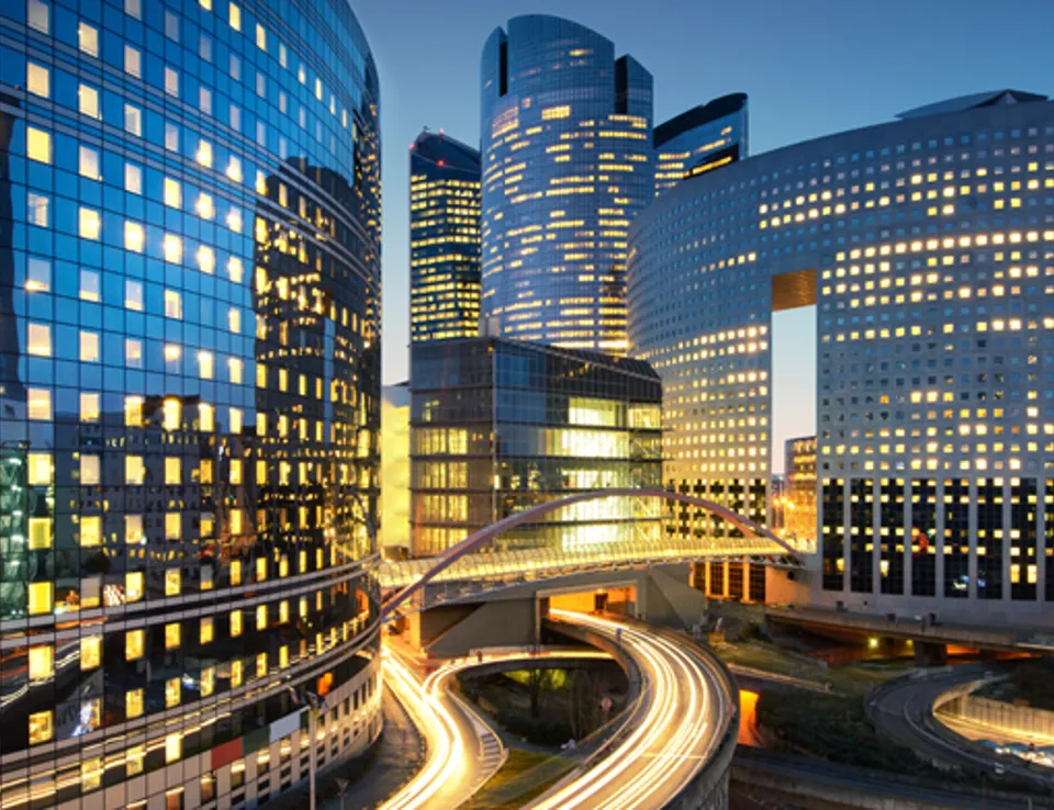 Corporate Buildings At Night